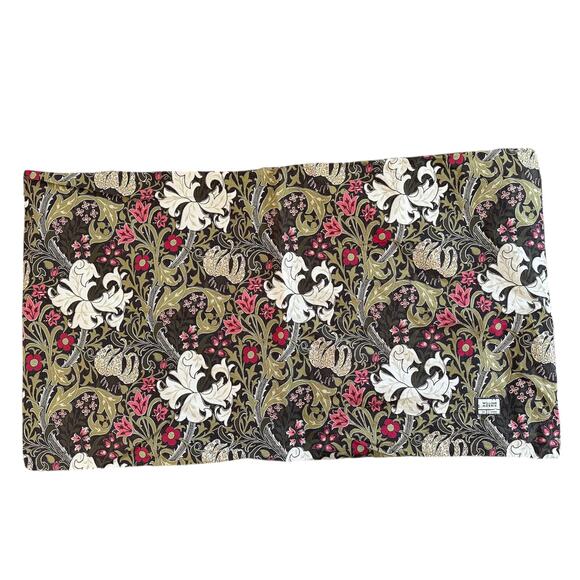 William Morris set/2 pillowcases king floral brown green cotton white art deco - Picture 1 of 5